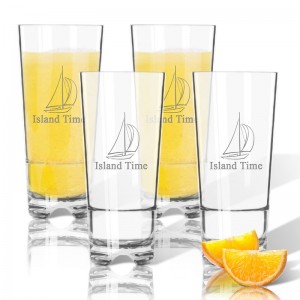 Carved Solutions Personalized Sailboat Tritan 16 oz. High Ball Glass WXH1588